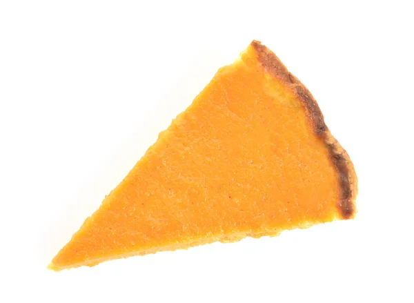 Piece Delicious Pumpkin Pie White Background — Stock Photo, Image