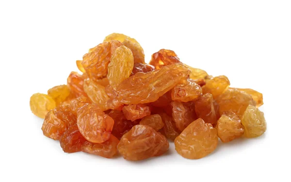 Pile Sweet Raisins White Background — Stock Photo, Image