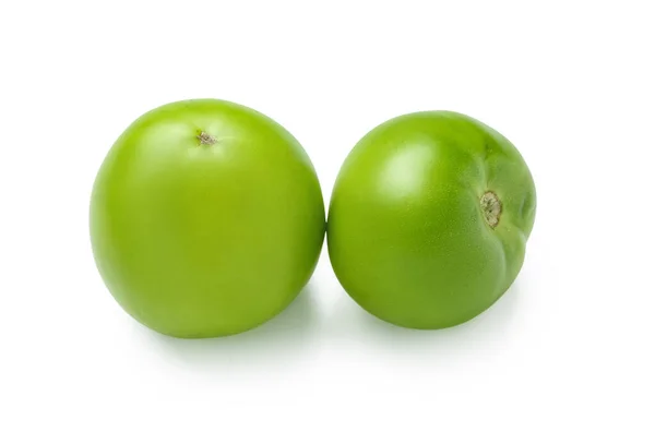 Tomates Verdes Frescos Fundo Branco — Fotografia de Stock