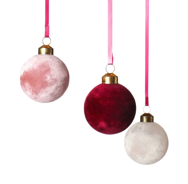 Different Christmas Balls Isolated White Background — Stock Photo, Image