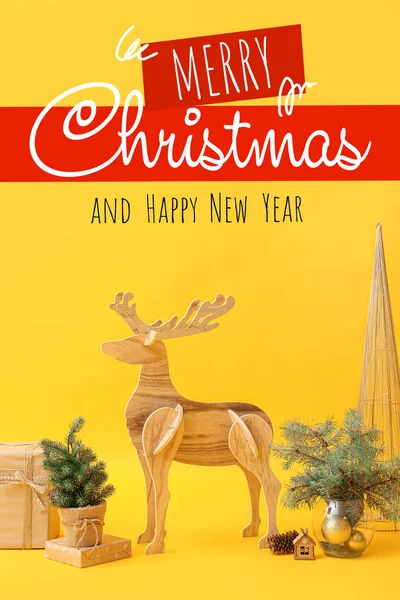 Creative Greeting Card Merry Christmas Happy New Year Celebration — Stock Photo, Image