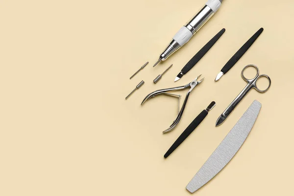 Manicure Instruments Color Background — Stock Photo, Image