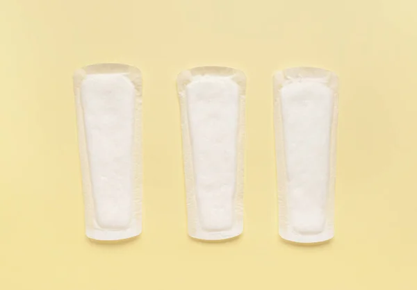 Menstrual Pads Yellow Background — Stock Photo, Image