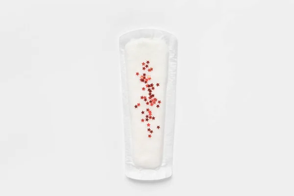 Menstrual Pad Confetti White Background — Stock Photo, Image