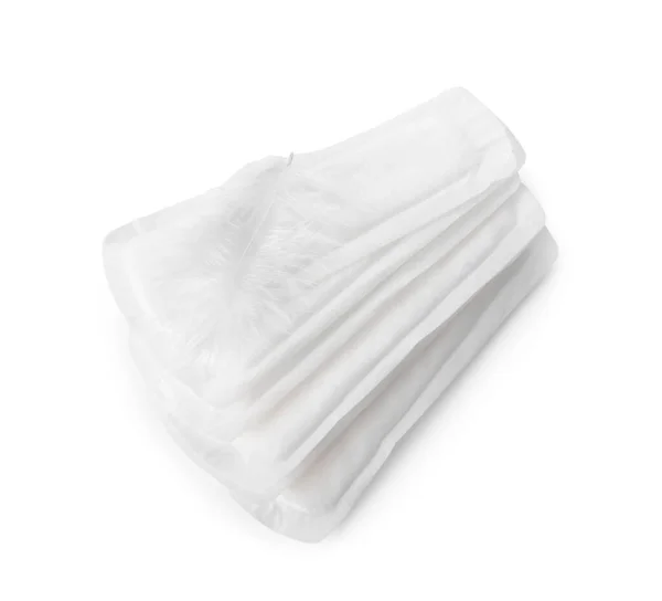 Menstrual Pads Feather White Background — Stock Photo, Image