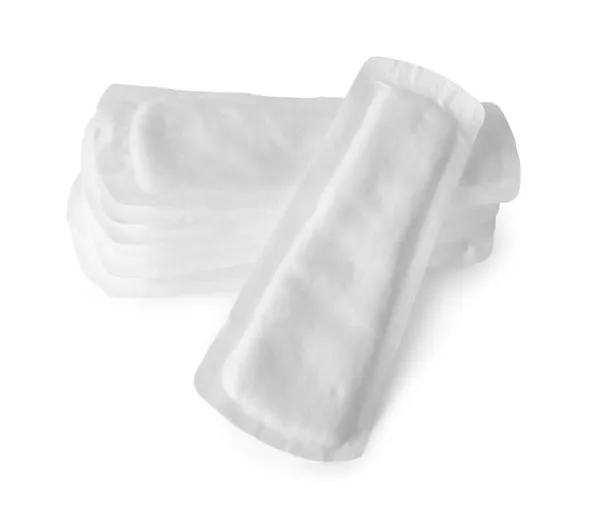 Менструальные Прокладки Изолированы Белом Фоне — стоковое фото