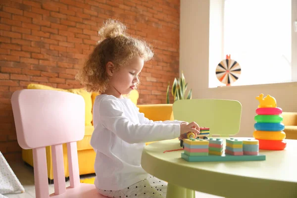 Cute Baby Girl Playing Home — Stock Photo, Image