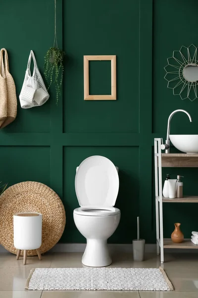 Toilet Mangkuk Interior Kamar Kecil Modern — Stok Foto