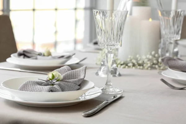 Beautiful Table Setting Wedding Celebration Restaurant — Stock Photo, Image