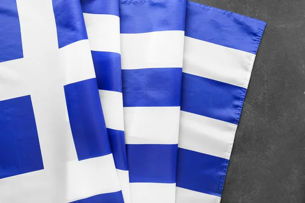 Drapeau National Grèce Sur Fond Noir — Photo