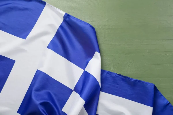 Görögország Zászló Zöld Háttér — Stock Fotó