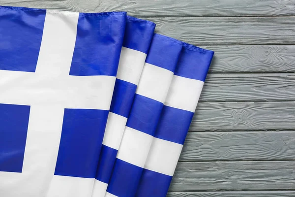 Görögország Nemzeti Zászló Szürke Háttér — Stock Fotó