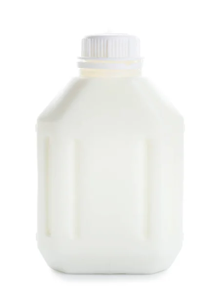 Gallone Flasche Milch Auf Weißem Hintergrund — Stockfoto