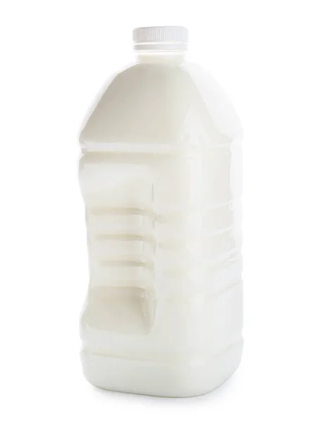 Gallone Behälter Mit Milch Auf Weißem Hintergrund — Stockfoto