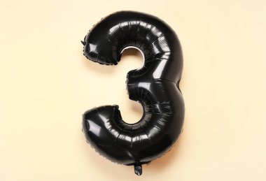 Siyah balon renk arkaplan üzerinde şekil 3