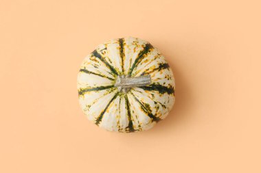 Bej arkaplanda taze balkabağı