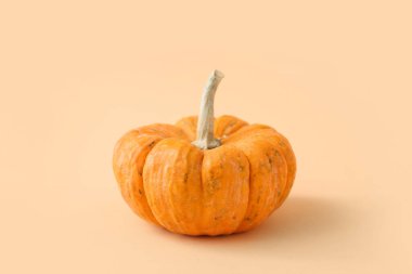 Bej arkaplanda taze balkabağı