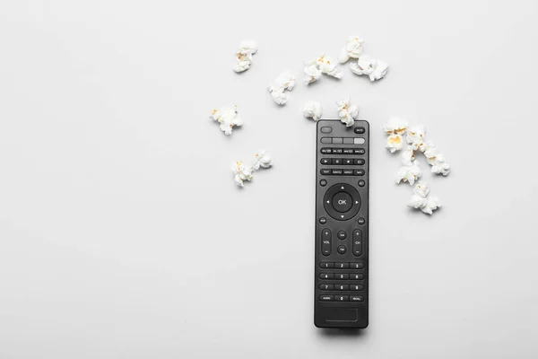 Modern Remote Control Popcorn White Background — Stock Photo, Image