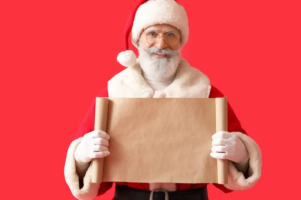 Santa Claus Con Letra Blanco Sobre Fondo Color —  Fotos de Stock