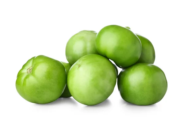 Φρέσκες Πράσινες Ντομάτες Λευκό Φόντο — Φωτογραφία Αρχείου