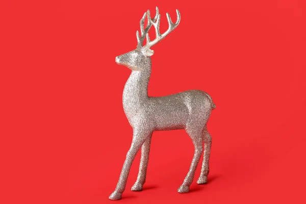 Golden Reindeer Red Background — Stock Photo, Image