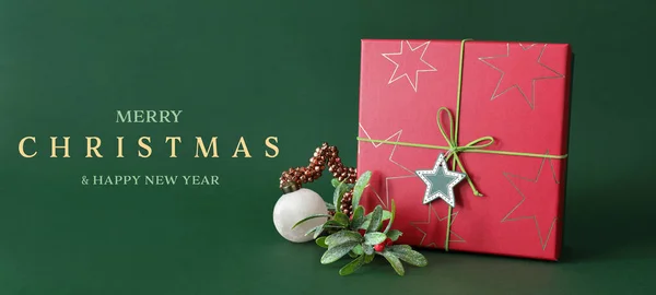 Beautiful Greeting Card Merry Christmas Happy New Year Celebration Gift — Stock Photo, Image