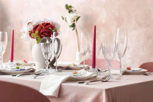 Beau Décor Table Pour Célébration Mariage Restaurant — Photo