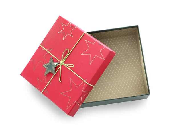 Christmas Gift Box White Background — Stock Photo, Image