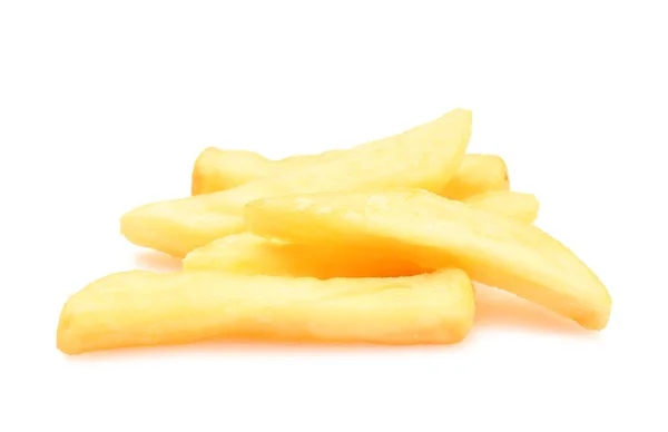 Saborosas Batatas Fritas Fundo Branco — Fotografia de Stock