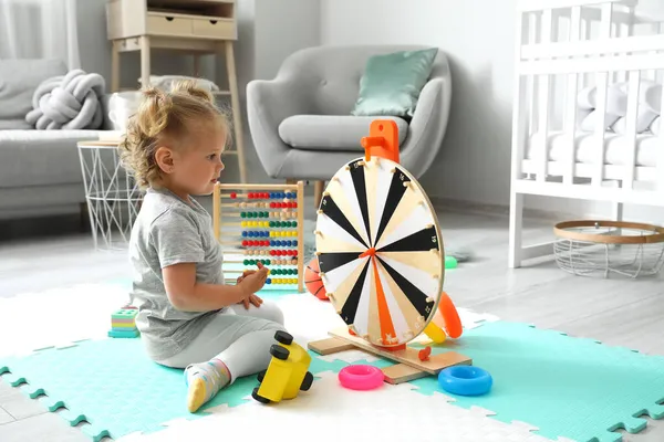 Cute Baby Girl Playing Home — Stock Photo, Image