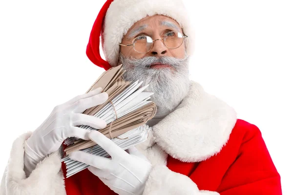 Santa Claus Letters Isolated White — Stock Photo, Image