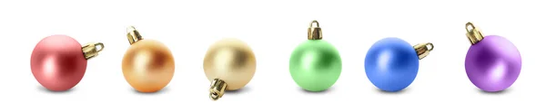 Conjunto Bolas Natal Coloridas Fundo Branco Conceito Natal Lgbt — Fotografia de Stock