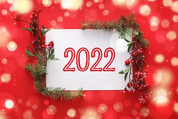 Belo Cartão Saudação Para Feliz Ano Novo 2022 Celebração — Fotografia de Stock