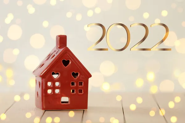Belo Cartão Saudação Para Feliz Ano Novo 2022 Celebração — Fotografia de Stock