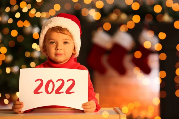 Belo Cartão Saudação Para Feliz Ano Novo 2022 Celebração Com — Fotografia de Stock