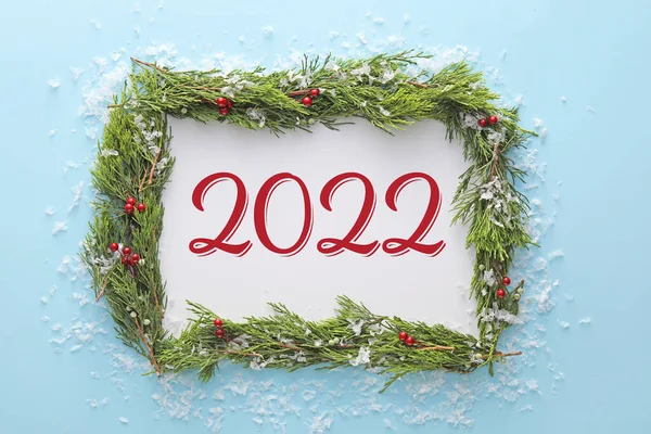 Hermosa Tarjeta Felicitación Para Celebración Del Feliz Año Nuevo 2022 — Foto de Stock