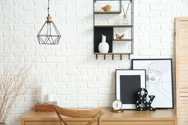 Stylish Workplace Room Wall — Stock Photo, Image