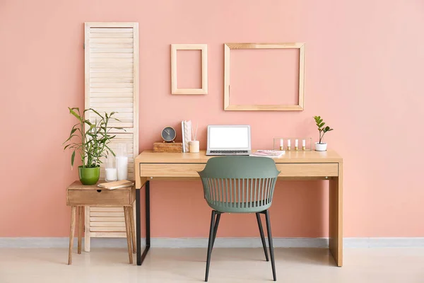 Stylish Workplace Room Wall — Stock Photo, Image