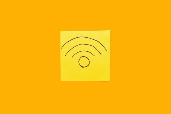 Рисунок Символа Wifi Оранжевом Фоне — стоковое фото