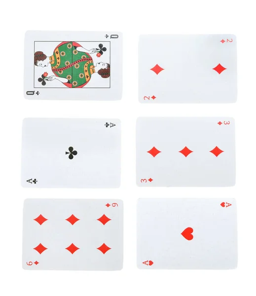 Poker Playing Cards Isolated White Background — Stock Photo, Image