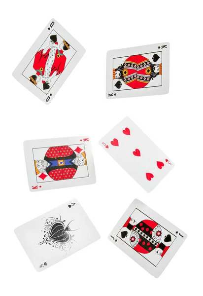 Poker Karty Gry Izolowane Białym Tle — Zdjęcie stockowe