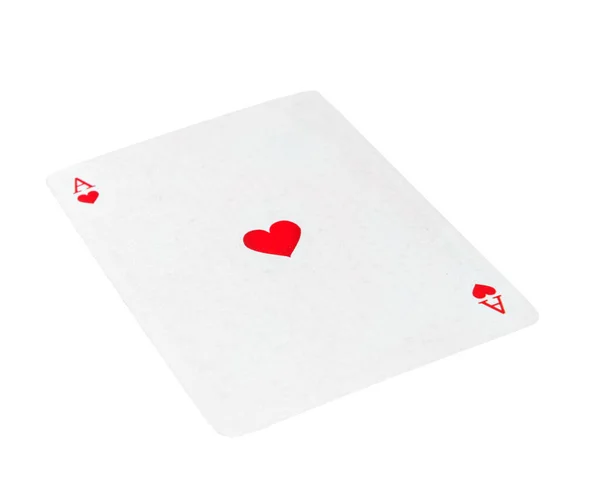 Poker Carte Jouer Isolé Sur Fond Blanc — Photo