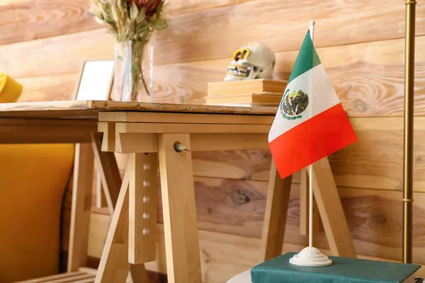 Interior Stylish Room Mexican Flag Closeup — Stock Photo, Image