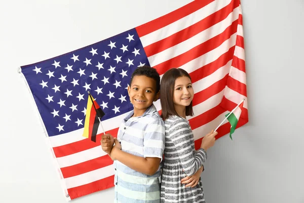 Nyelviskola Közelében Light Wall Usa Flag — Stock Fotó
