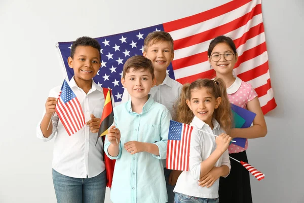 Pupils Language School Light Wall Usa Flag — Stock Photo, Image