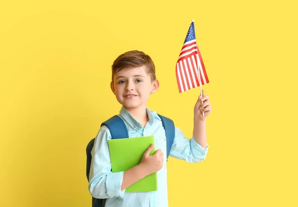 Pupil Language School Usa Flag Color Background — 스톡 사진