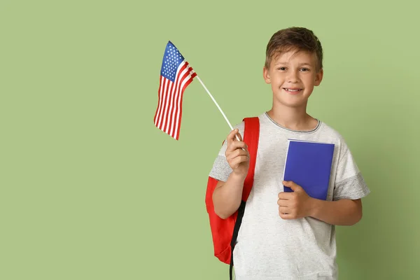 Pupil Language School Usa Flag Color Background — 스톡 사진