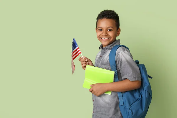 Pupil Language School Usa Flag Color Background — 스톡 사진
