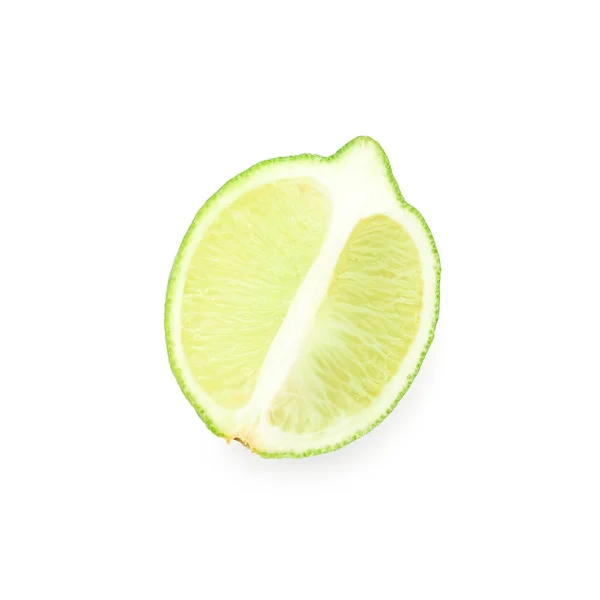 Helft Van Verse Limoen Witte Achtergrond — Stockfoto
