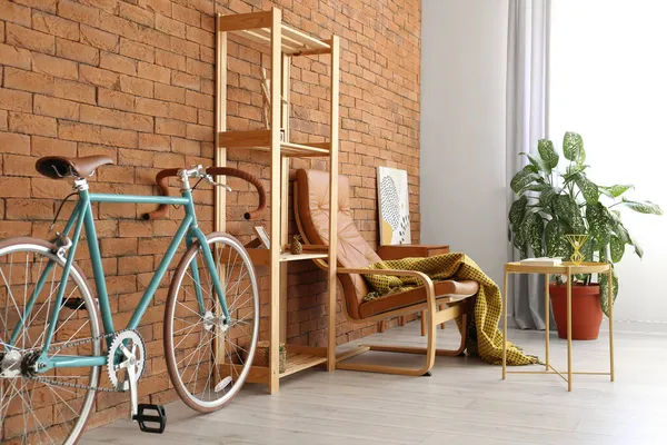 Stylish Interior Bicycle Room — Stock Photo, Image